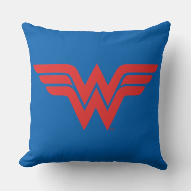 Red Wonder Woman Logo Kissen (Vorderseite)