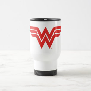 Red Wonder Woman Logo Reisebecher