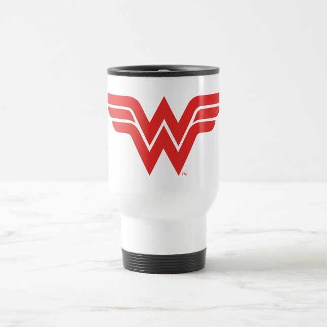Red Wonder Woman Logo Reisebecher (Mittel)