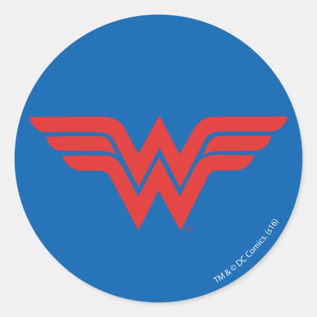 Red Wonder Woman Logo Runder Aufkleber (Vorderseite)