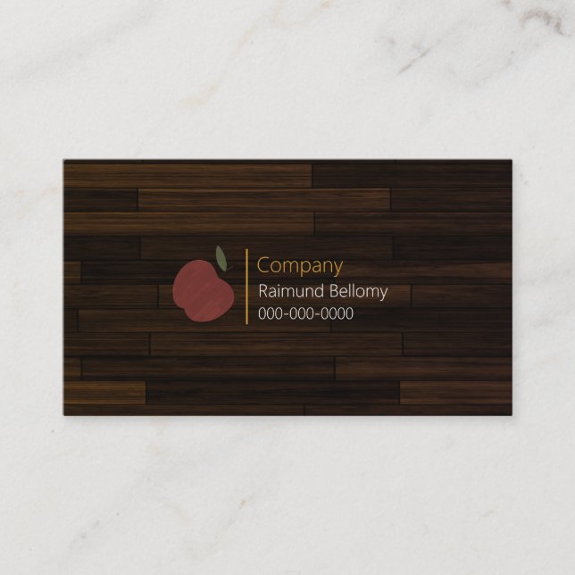 Red Wood Apple Business Card Visitenkarte (Vorderseite)