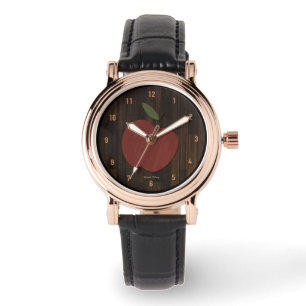 Red Wood Apple Watch Armbanduhr