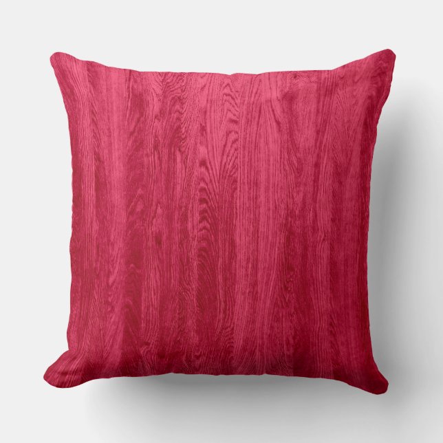 Red Wood Grain Texture Kissen (Vorderseite)
