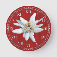 Red Wood Look with White Edelweiss Bloom