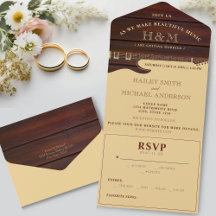 Red Wood & Tan Brown Gitarre Wedding