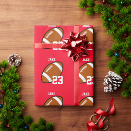 Red Wrapping Paper des Fußballspielers Geschenkpapier