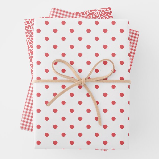 Red Wrapping Paper Trio Geschenkpapier Set (Beispiel)