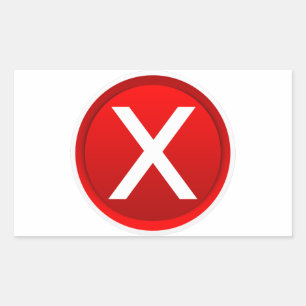 Red X - Nein / Falsches Symbol Rechteckiger Aufkleber