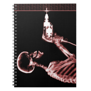 Red X-Ray Skeleton Builder Notizblock