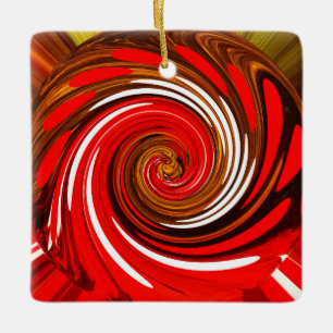 Red Xmas Whirlpool Keramikornament