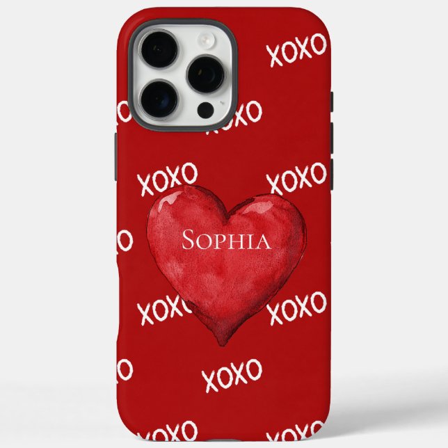 Red XOXO Herz Case-Mate iPhone Hülle (Rückseite)