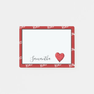 Red XOXO Herz Post-it Klebezettel
