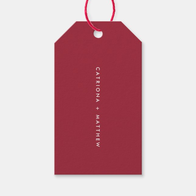 Red XOXO Script | Moderne Kalligraphiebetitelung Geschenkanhänger (Vorderseite)