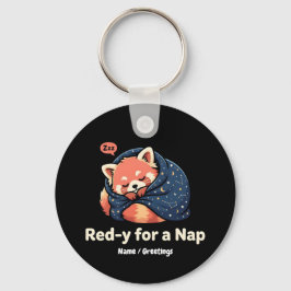 Red-y For A Nap Cute Sleepy Red Panda Kawaii Schlüsselanhänger