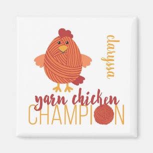 Red Yarn Chicken Champion Magnet