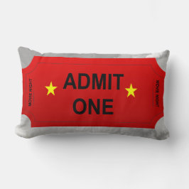 Red & Yellow Admit One Ticket Zuhause Theaterdesig Lendenkissen