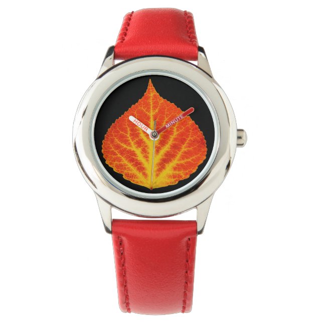 Red & Yellow Aspen Leaf #10 Armbanduhr (Vorderseite)