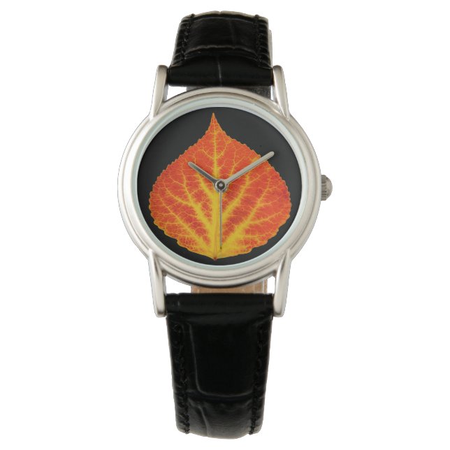 Red & Yellow Aspen Leaf #10 Armbanduhr (Vorderseite)