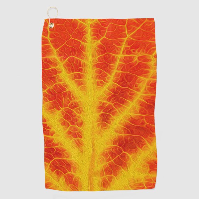 Red & Yellow Aspen Leaf #10 Golfhandtuch (Vorderseite)