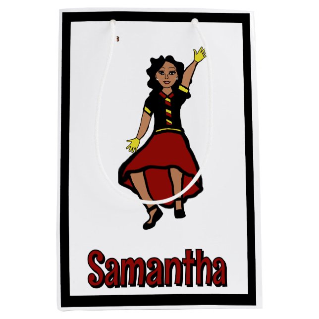 Red Yellow Black Tiered Dancer #2 Mittlere Geschenktüte (Vorderseite)