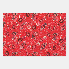 Red Yellow Blue Bandana Classic Muster Fun Geschenkpapier Set