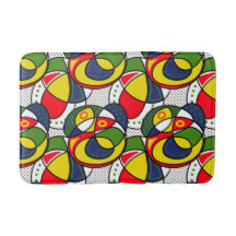 Red Yellow Blue Green Beach Bath Mat