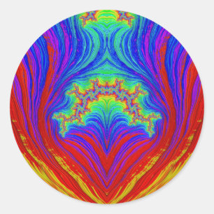 Red Yellow Blue Green ~ Classic Round Aufkleber
