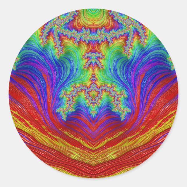 Red Yellow Blue Green Purpl~ Klassischer Rundaufkl Runder Aufkleber (Vorderseite)