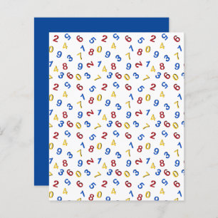 Red Yellow Blue Numbers Scrapbook Paper