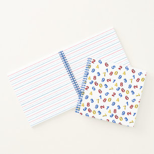 Red Yellow Blue Numbers Sketchbook Journal Notizbuch