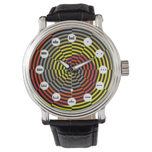 Red Yellow Blue Spiral (Mayan) von Kenneth Yoncich Armbanduhr
