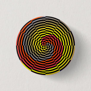Red Yellow Blue Spiral von Kenneth Yoncich Button