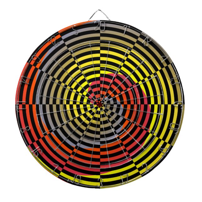 Red Yellow Blue Spiral von Kenneth Yoncich Dartscheibe (vorne)