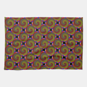 Red Yellow Blue Spiral von Kenneth Yoncich Handtuch