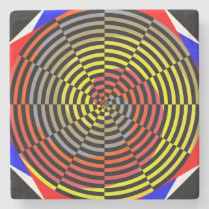 Red Yellow Blue Spiral von Kenneth Yoncich Steinuntersetzer