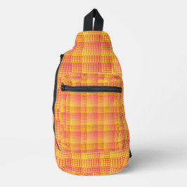 Red Yellow Checker Abstract Pattern Crossbody Bag