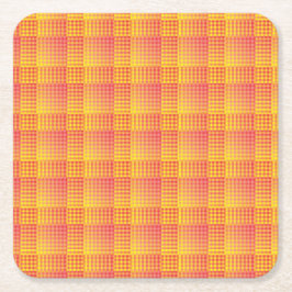 Red Yellow Checker Abstract Pattern Rechteckiger Pappuntersetzer
