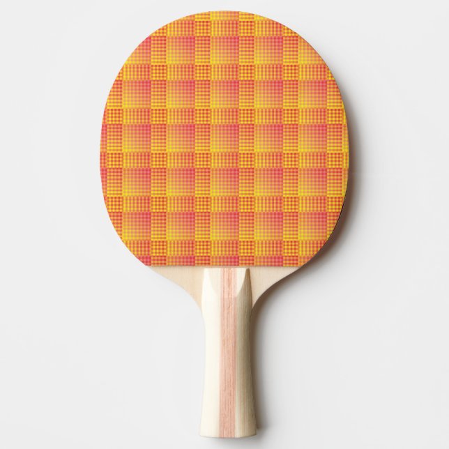 Red Yellow Checker Abstract Pattern Tischtennis Schläger (Vorderseite)