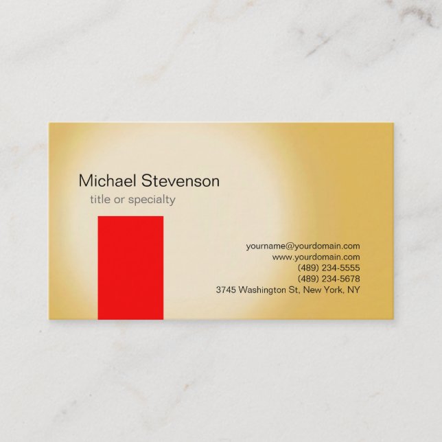 Red Yellow Consultant Business Card Visitenkarte (Vorderseite)