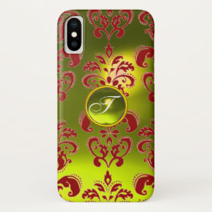 RED YELLOW DAMASK GEMSTONE MONOGRAMM Case-Mate iPhone HÜLLE