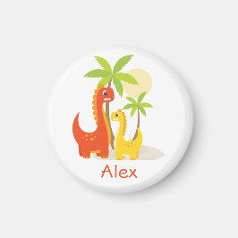 Red Yellow Dinosaurier Personalisiertes Geschenk M Magnet