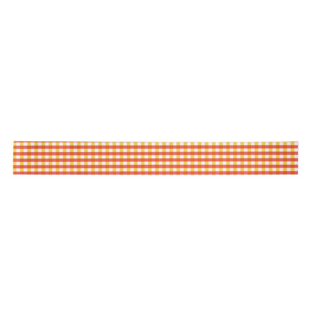 Red Yellow Gingham Karo Design Satinband (Vorderseite)