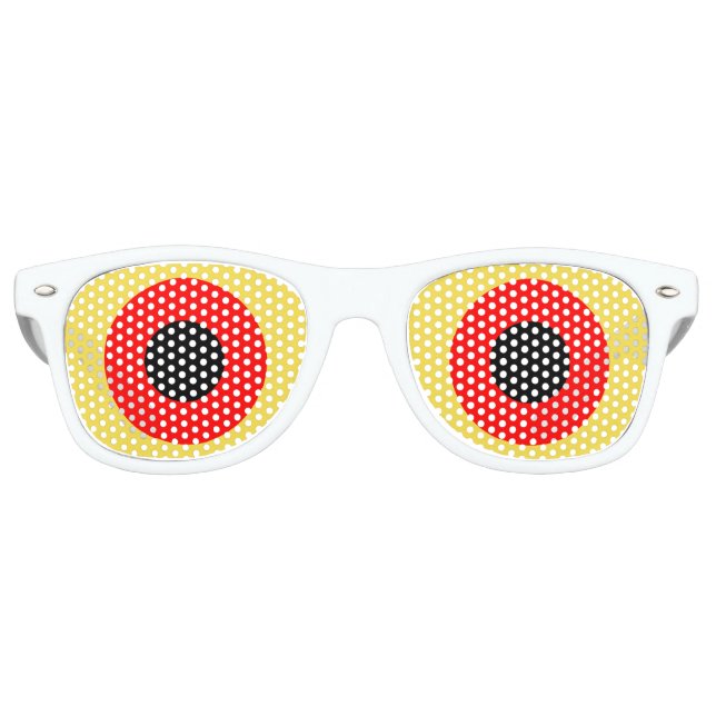 Red Yellow Goofy Eyes 4Reggie Partybrille (Vorderseite)
