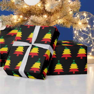 Red Yellow Green Black Rasta Weihnachtsbaum Geschenkpapier