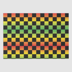 Red Yellow Green Rasta Ombre Checkerboard Seidenpapier