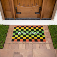 Red Yellow Green Rasta Ombre Checkerboard Willkomm