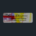 Red Yellow Grey Merry Christmas Message Family<br><div class="desc">Erleben Sie dieses moderne,  elegante Retourenlabel. Diese Vorlage kann an alle beruflichen Beruf angepasst werden.</div>