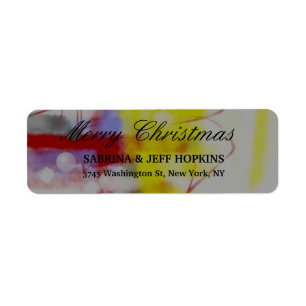Red Yellow Grey Merry Christmas Message Family