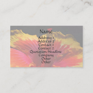 Red Yellow Hibiskus Floral Business Card Visitenkarte