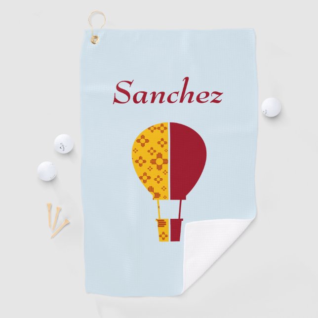 Red Yellow New Mexico Zia Hot Air Balloon Golfhandtuch (Insitu)